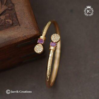 Microplated-AD-Red-White-Kada-Bracelet- JCBT099