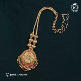 Microplated 3 Ball Lakshmi Necklace - JCNL028