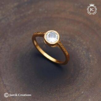 Microplated Stone Finger Ring  - JCFR101
