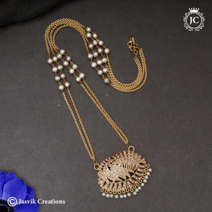 183 Trending Pearl with peacock Rani Haram ( 24 Only) - JCHM183- 1099- (2)