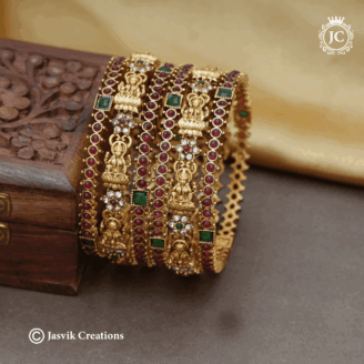 Matte Finish Lakshmi Bangle Combo - JCBN266