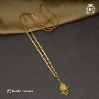 Simple Gold Look Feather -  Flute Dollar chain ( 24 Only) - JCCH510