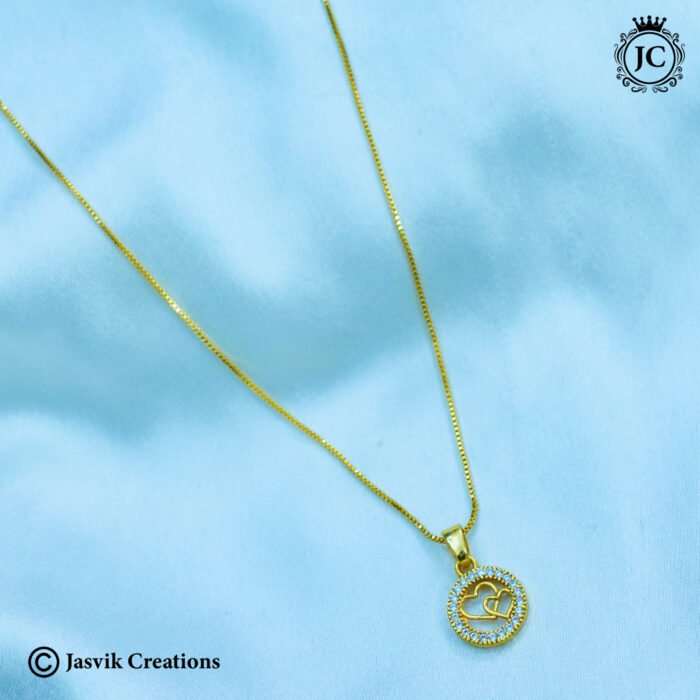 518 - Simple Daily wear Double Heartin Chain JCCH5178 - 199