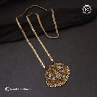 Premium-Antique-AD-Lakshmi-Dollar-Chain - JCCH522