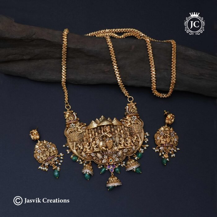 532 HEavy Brass Base Antique Dollar with micro palted Chain ( 30 inch Only - JCCH532 _- 3500