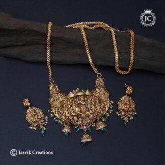 Heavy Brass Base Antique Dollar with Micro plated Chain ( 30 inch Only )  - JCCH532
