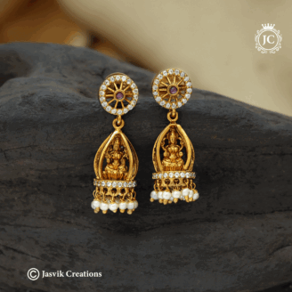 Antique  Gold Replica Lakshmi Jhumka - Ear Rings-  JCER594