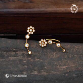 Antique-Finish--Flower-Pattern-Ear-Cuff- JCER597