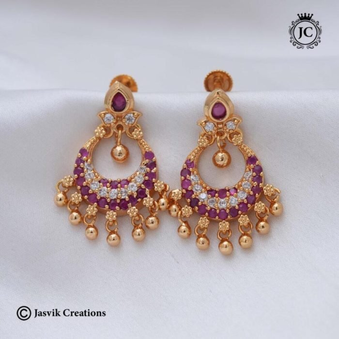 599 Micro-Plated-Chanbali--White-Stud- --220-(4) 599 Micro-Plated-Chanbali--White-Stud- --220-(4)