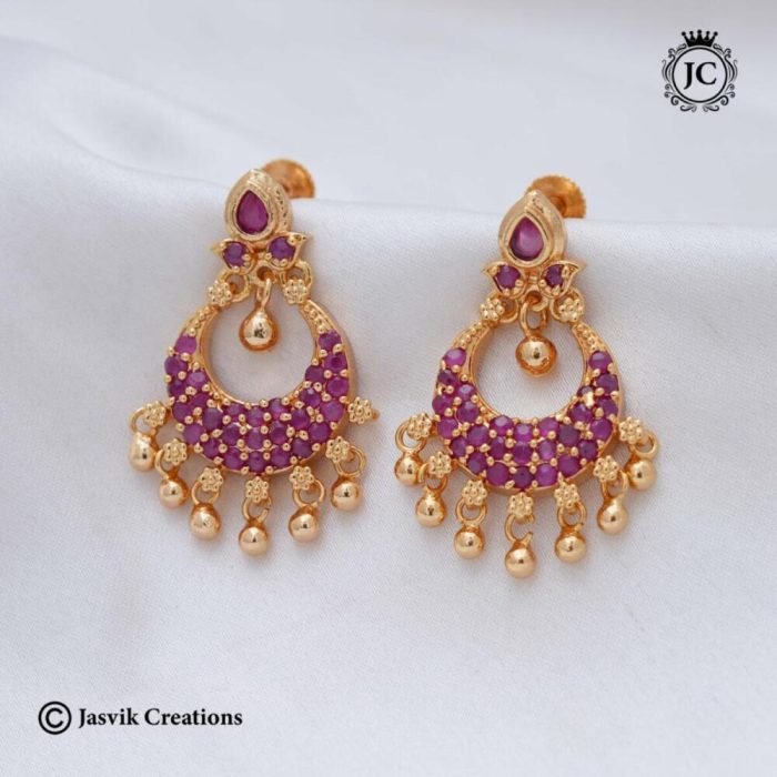 599 Micro-Plated-Chanbali--White-Stud- --220-(5) 599 Micro-Plated-Chanbali--White-Stud- --220-(5)