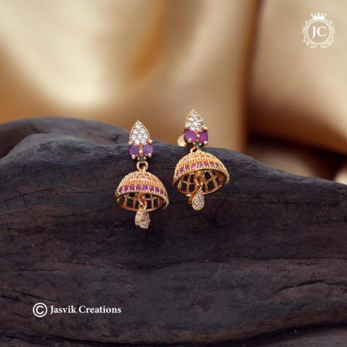 602 Microplated AD Jhumka-JCER602- 220 (6)