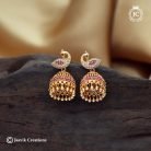 603 Microplated AD PEacocok Jhumka - 375 - JCER603 (5)