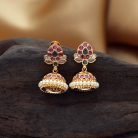 609 MicroplatedPearl withKemp Stone Jhumka-JCER609- 399 (2)