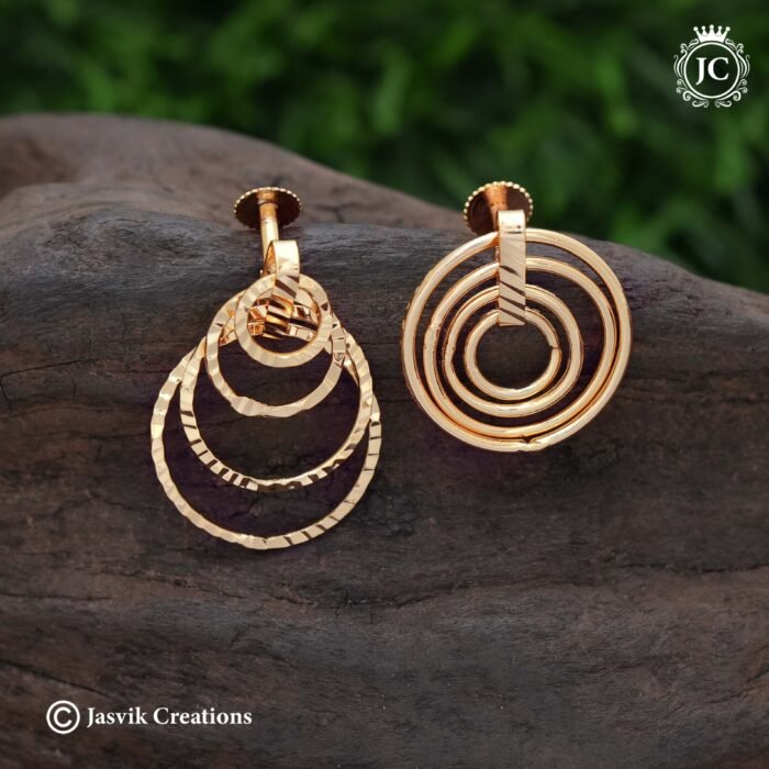 615 Microplated Round Layer Ring Ear Rings -JCER615 -220