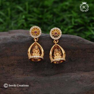 Real Antique Lakshmi  Gold Jhumka -  JCER621