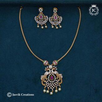 Premium Antique peacock Necklace - JCNL645