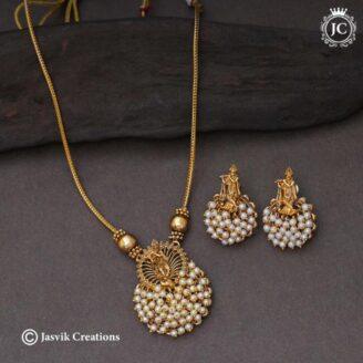 Matte Finish Pearl Krishnar Necklace -  JCNL647