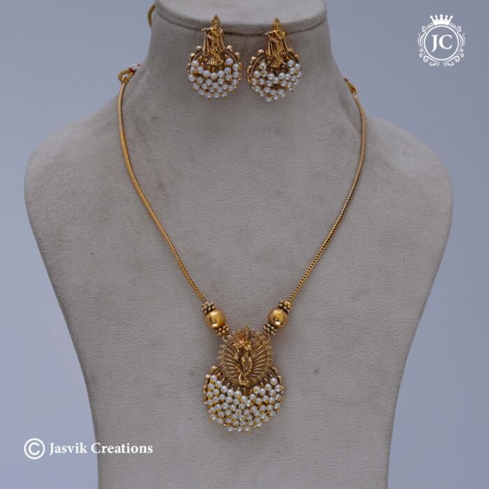 647 Matte Finish Pearl Krishnar NEcklace JCNL647 - 650 (3)