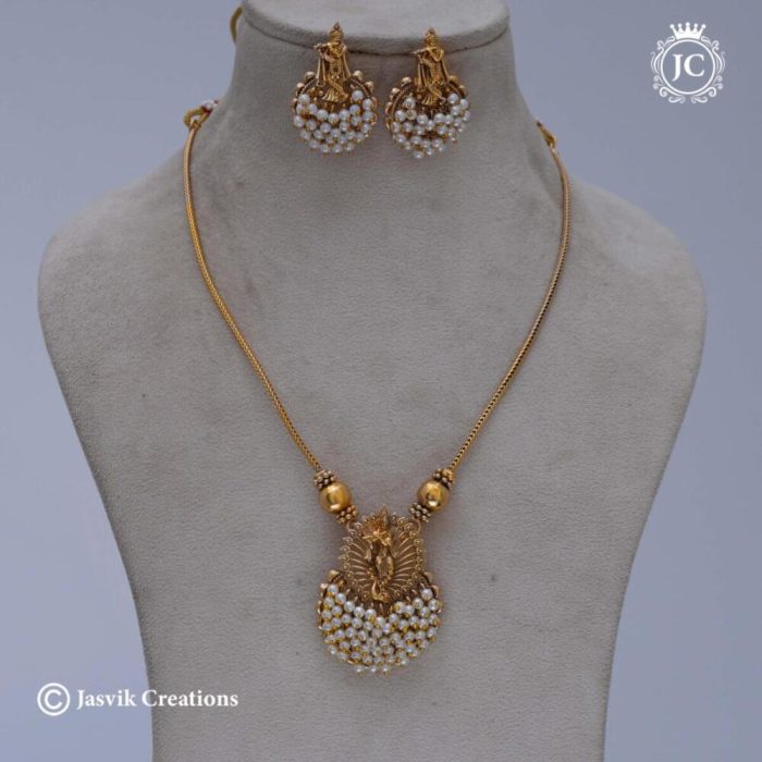 647 Matte Finish Pearl Krishnar NEcklace JCNL647 - 650 (3)