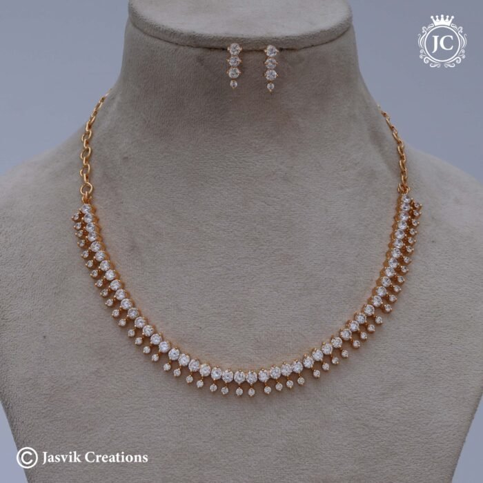 648 Micro plated Reeeal Diamond NEcklace - JCNL648 - 799