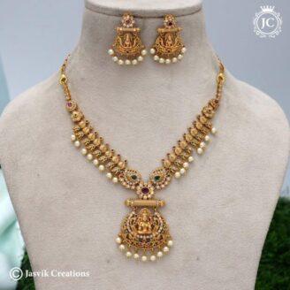 Lakshmi Necklace with Pearl - JCNL650