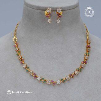 Premium Flower Multi-Colour - Necklace - JCNL659