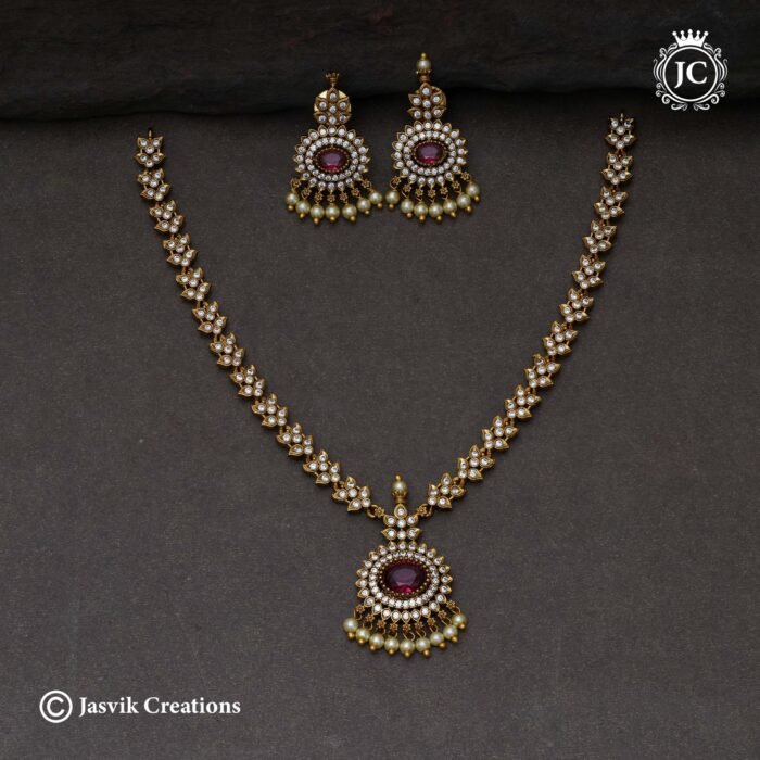 662 Premium Tradition Stone Neckset (Red) - JCNL662 - 750 (3)