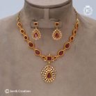 664 Jothika Necklace - Red- JCNL664 - 750