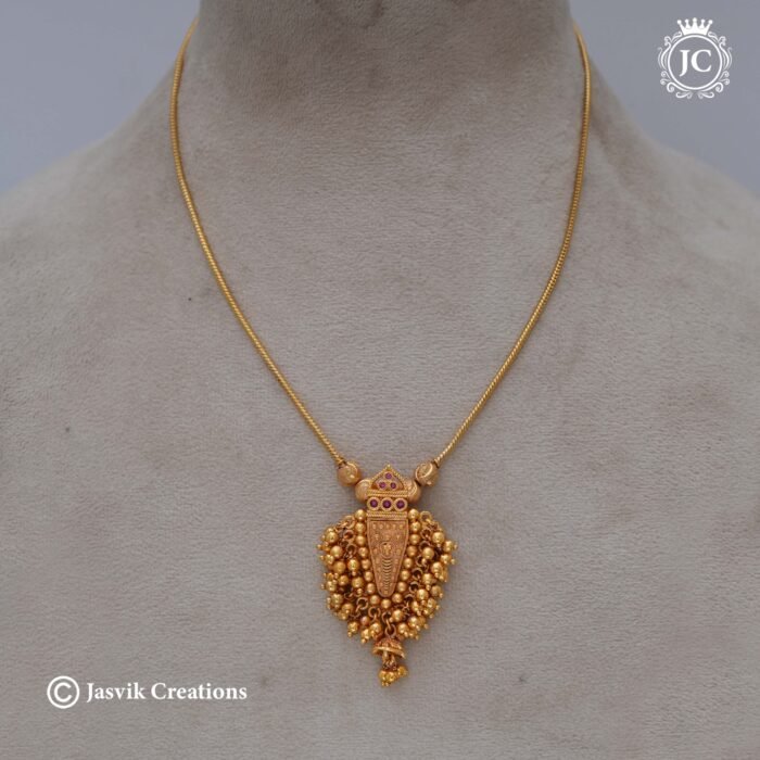 665 Kerala Elephant Nettipattam Pattern NEcklace - JCNL665- 499 (3)