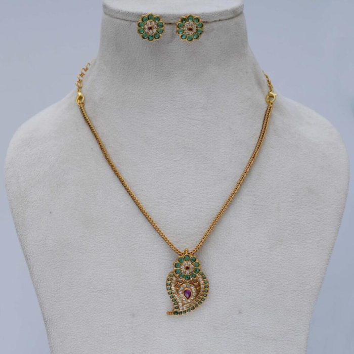 669 Antique-Finish-Manga-Necklace-Green-- JCNL669 --450-(1)-1