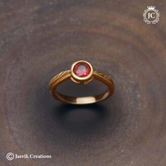 Microplated Stone Finger Ring  - JCFR097