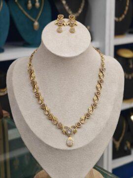 Premium antique gold necklace JCNL736