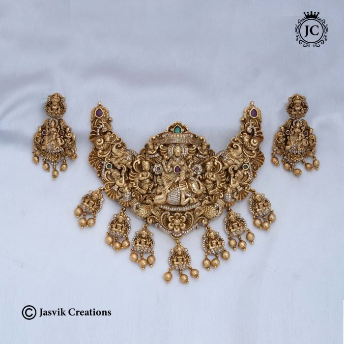 104 Heavy Grand PRemium Antique Lakshmi with Elephant Dollar with Ear Ring - JCPT104 -2999 (3)