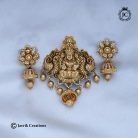 106 Premium Antique Lak shmi with Peacock Pendent with Ear Ring- JCPT106- - 699 (3)