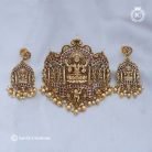 107 Premium Antique Lakshmi Pendent with Ear Ring- JCPT107 - 1299 (2)