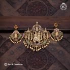 110 Premium Antique Sivan PArvathy Pendent with Ear Ring JCPT110- 1350 (2)