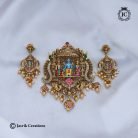 115 Premium Ram PArivar Pendent with Ear Ring with Enamel -JCPT115 - 1599 (2)