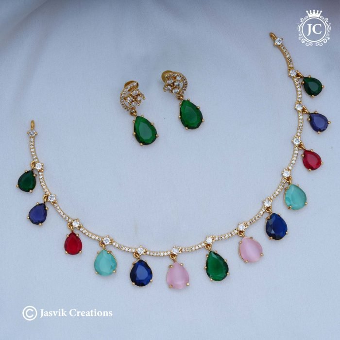 197 Premium Multi Stone NEcklace-JCHM197 – 650 (3)