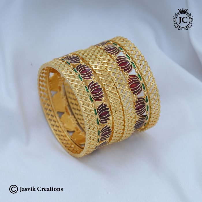 298 Budget Friendly Lotus combo Bangle - JCBN298- 499 (5)
