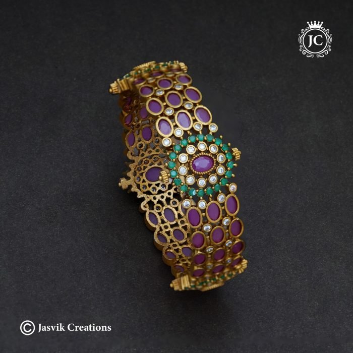 30 Premium Ruby Green Single Kada Bangle - 750 JCBN30 (5)