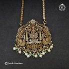 544 Antique-Finsh-Gold-Replica-Lakshmi-Dollar-with-Micro-Chain-- JCCH544 -1999-(8)