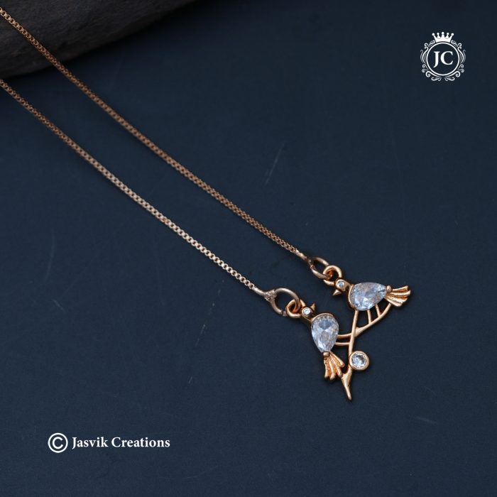 566 Rose Gold Bird Pendent with Short Chain - JCCH566- 220 (2) 566 Rose Gold Bird Pendent with Short Chain - JCCH566- 220 (2)