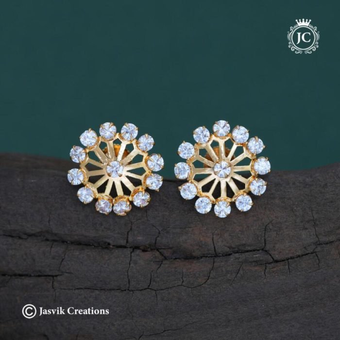 677 Microplated AD White Stone Stud- JCER677 - 150 677 Microplated AD White Stone Stud- JCER677 - 150