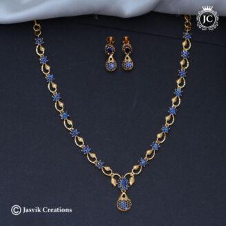 Microplated-Drop-Necklace (Blue)  - JCNL682