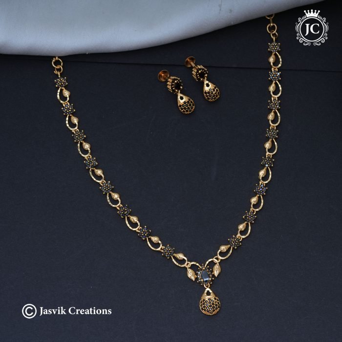 689 Microplated-Drop-NEcklace---550--JCNL689 (---Black--) (1)