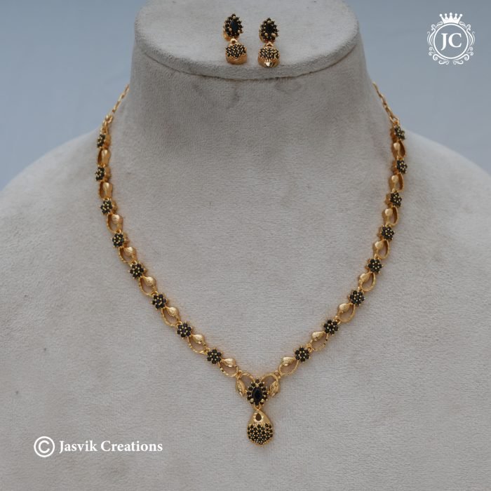 689 Microplated-Drop-NEcklace---550--JCNL689 (---Black--) (2)