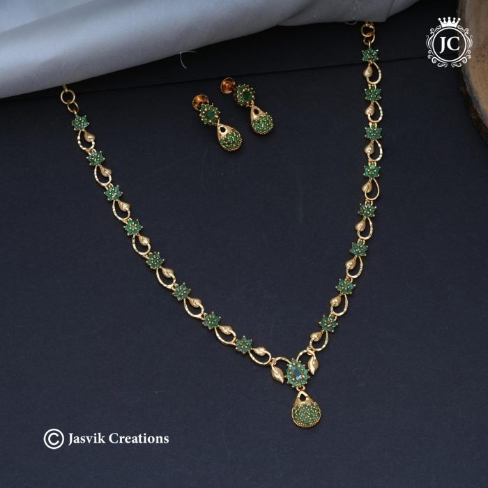 690 Microplated-Drop-NEcklace---550- JCNL690 -(-Green---) (2)