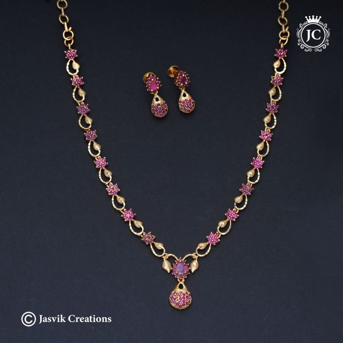 692 Microplated-Drop-NEcklace- JCNL692 -550-(--Red--) (2)