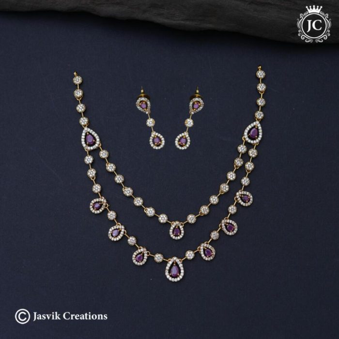 698 Preium-Double-Line-Necklace-- JCNL698 -575-(2)