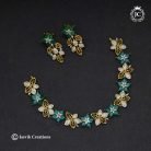 706 Premium Emerald Flower Necklace- JCNL706 - 999 (2)